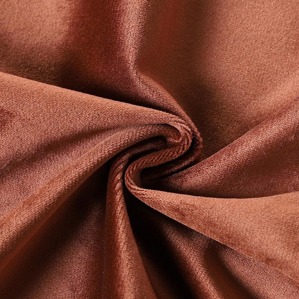 EECCA Set of 2 Super Soft Decorative Velvet Cushion Case Luxury Modern Square Throw Pillow Cover Decorative Pillow for Bedroom Living Room Cushion Cases Bed Sofa,Red Coffee,16x16 Inches