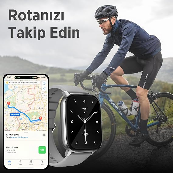 Bix SW03 2.01” TFT Widescreen, IP67 Waterproof iOS & Android Compatible Smartwatch (Grey) with Sports Health Tracking and Bluetooth 5.2 Phone Calling