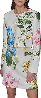 KARL LAGERFELD Womens Tailored Button Front Cropped Jacket