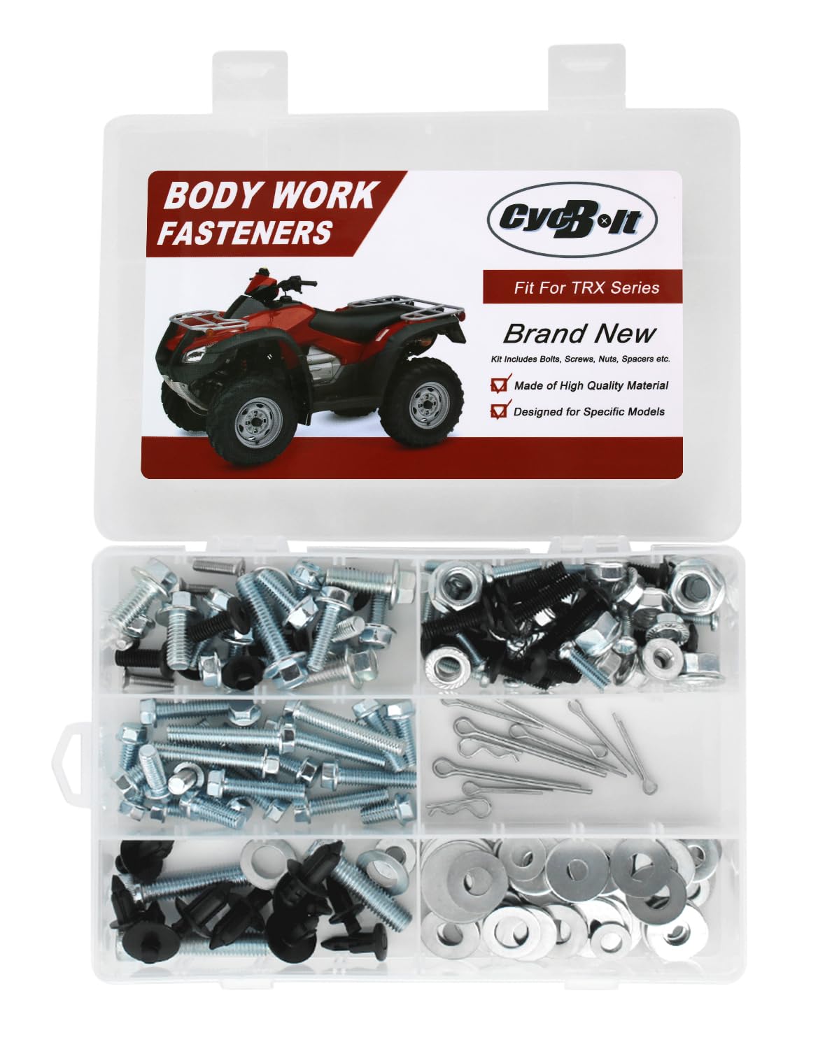 160 PCS ATV Body Bolts Kit Fit for TRX250 TRX125 TRX200 TRX650 TRX500 TRX450 TRX400 TRX90 TRX700 TRX520 TRX420 TRX350 TRX300 TRX70 TRX680 Body Work Screw Bolt Screws Fasteners Set