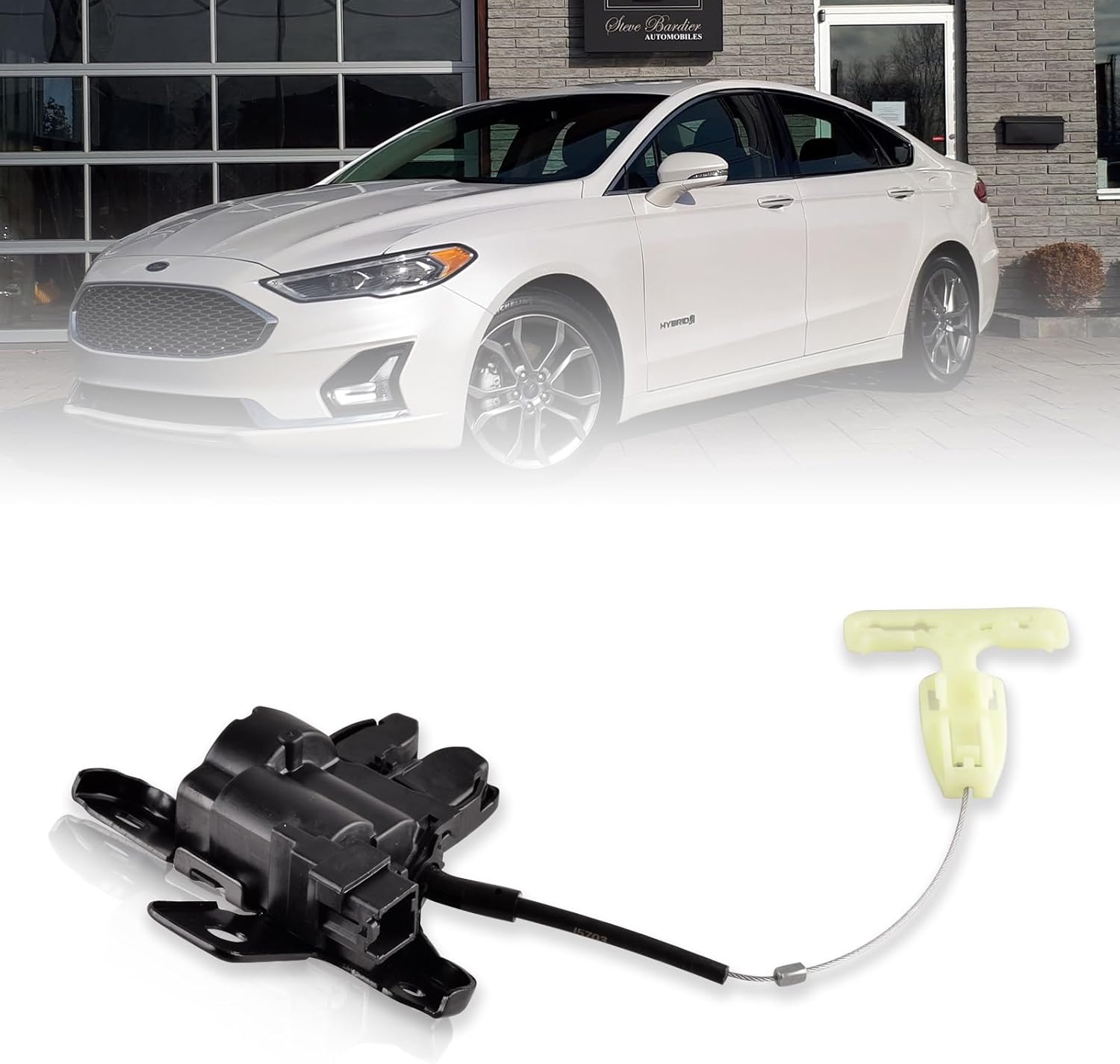 Trunk Deck Lid Latch & Cable Compatible with 2015-2019 Ford Mustang 2013-2019 Ford Fusion 2013-2019 Lincoln MKZ, Tailgate Trunk Lock Actuator Replace 937-930, DS7Z5443200C, FR3Z5443200A
