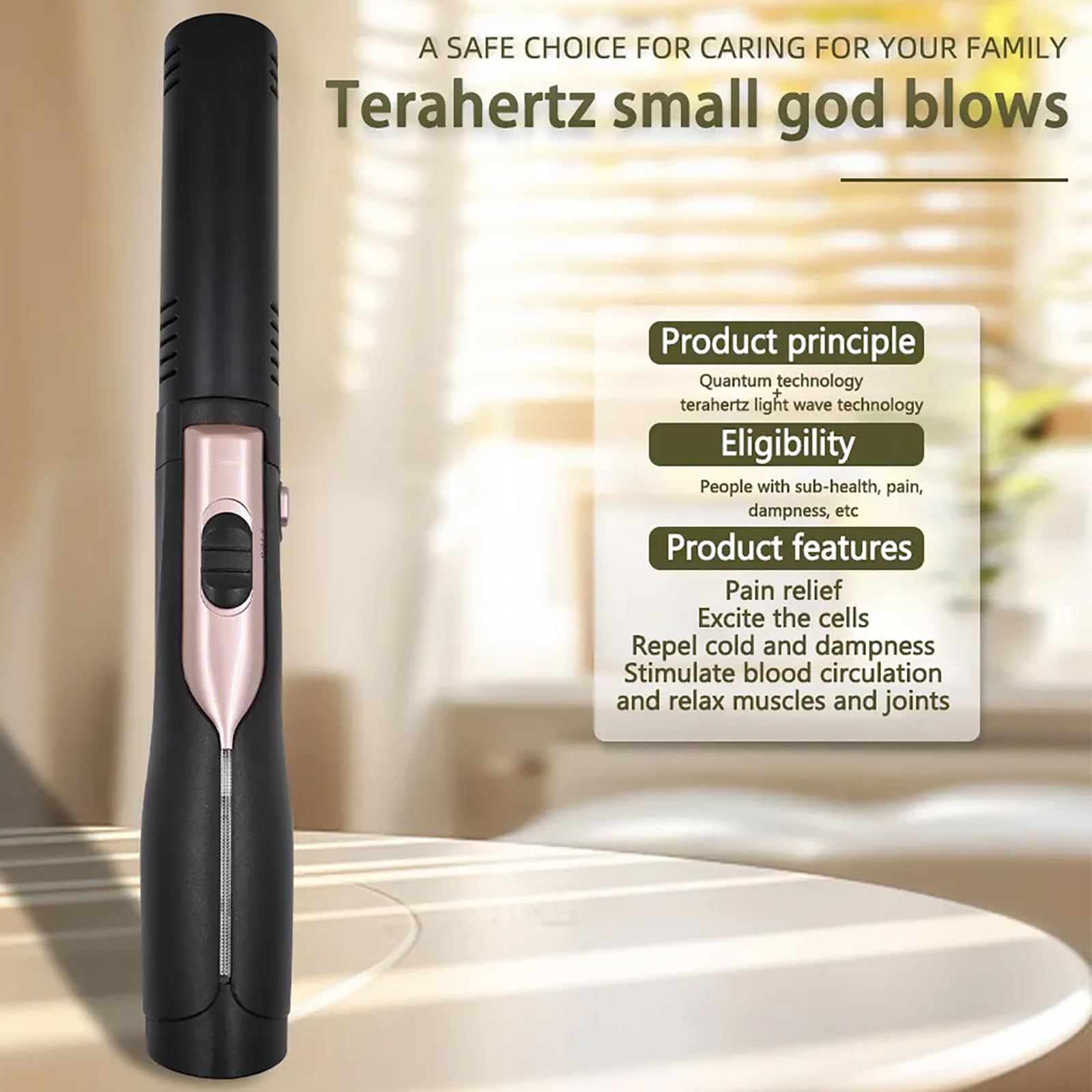 Terahertz, dispositivo per fisioterapia, velocità del vento regolabile, penetrazione profonda per alleviare il dolore in individui poco sani