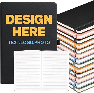 Personalized Notebook Bulk Customize Your Name/Logo/Text 100/200 Pack Journals for Writing College Lined A5 Notebooks Bulk, Daily Journal Note Book for School, Office, Lawyers