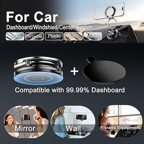 Miniatura 6 de Magsafe - Soporte magnético para teléfono de coche al vacío ultra delgado para iPhone 17 16 15 Pro Max Air, soporte de teléfono compacto con