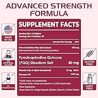 Vista 7 de Pycnogeno de 200 mg con PQQ, extracto de corteza de pino marítimo francés de primera calidad, doble entrega única para máxima absorción, extracto