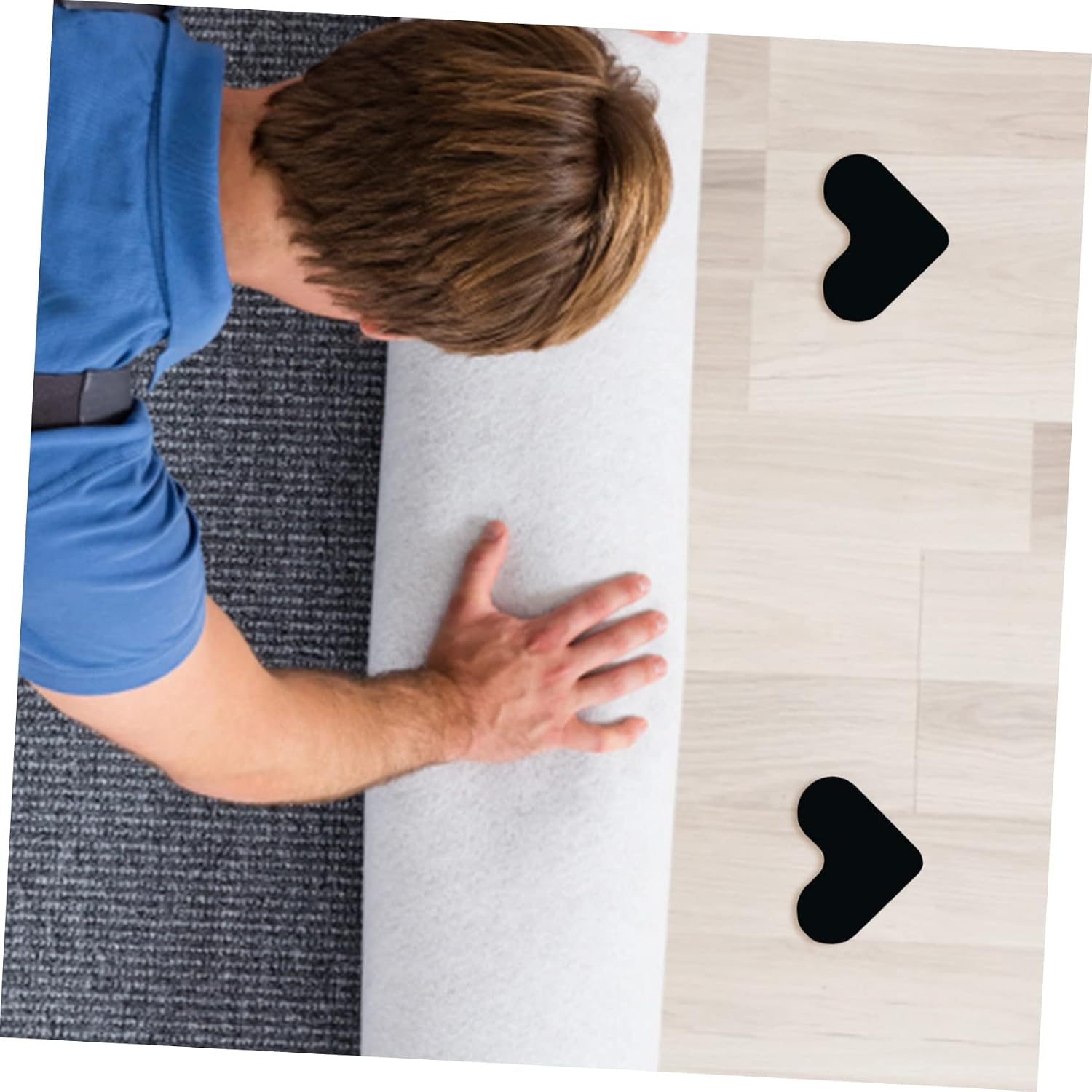 Ciieeo 16 Pcs Double-Sided Non-Slip Carpet Gripper Stickers for Hardwood Floors and Tile Carpet Tape for Area Rugs Washable Rug Pads Strong Adhesive