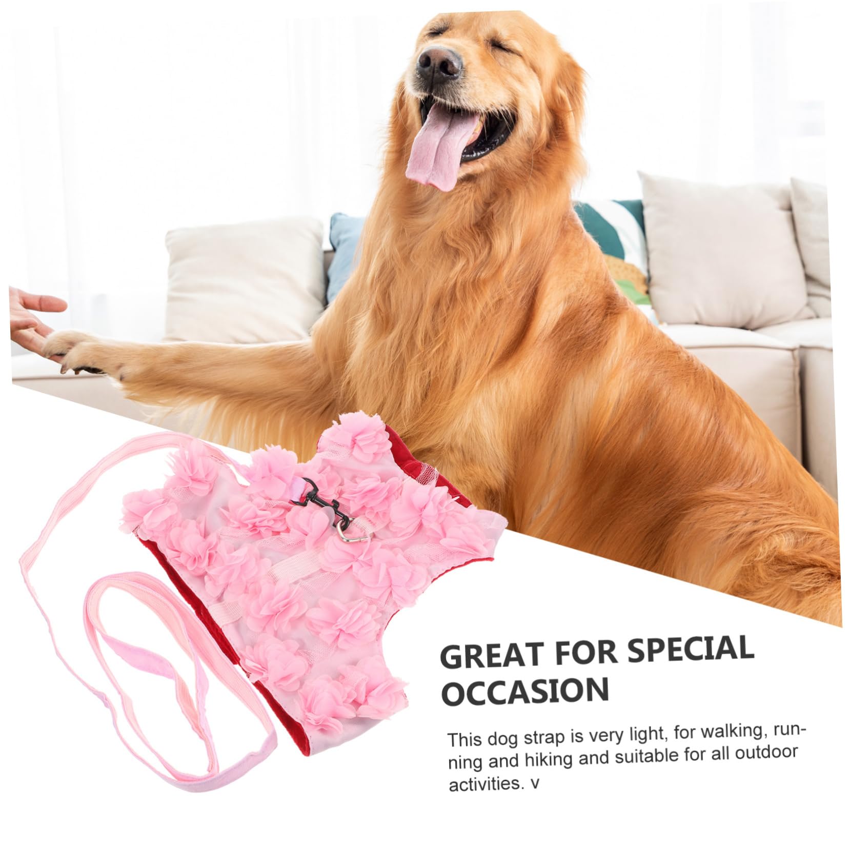 COLLBATH 3 STK Brustgurt hinten würfelunterlage einhelll Brustgeschirr hundezuggeschirr Hundegeschirr Hund mittel Katzensachen Hundeseil Dackel Haustierbedarf Haustier-Traktionsseil Rosa