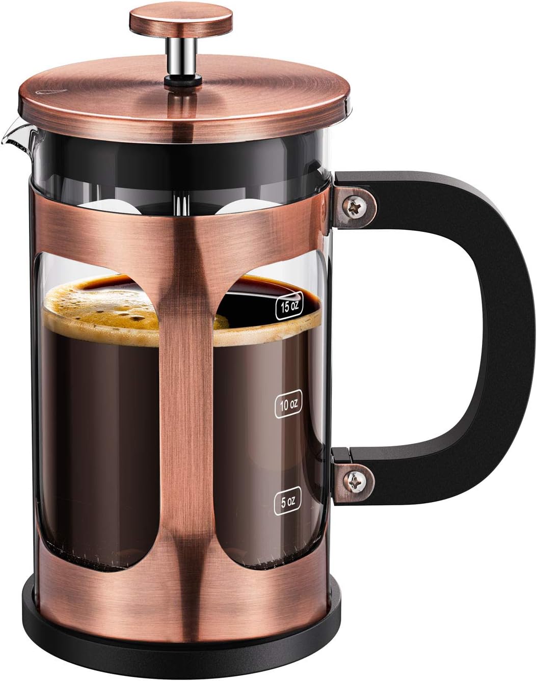 BAYKA French Press Coffee Tea Maker, 304 Stainless Steel Coffee Press, Heat Resistant Thickened