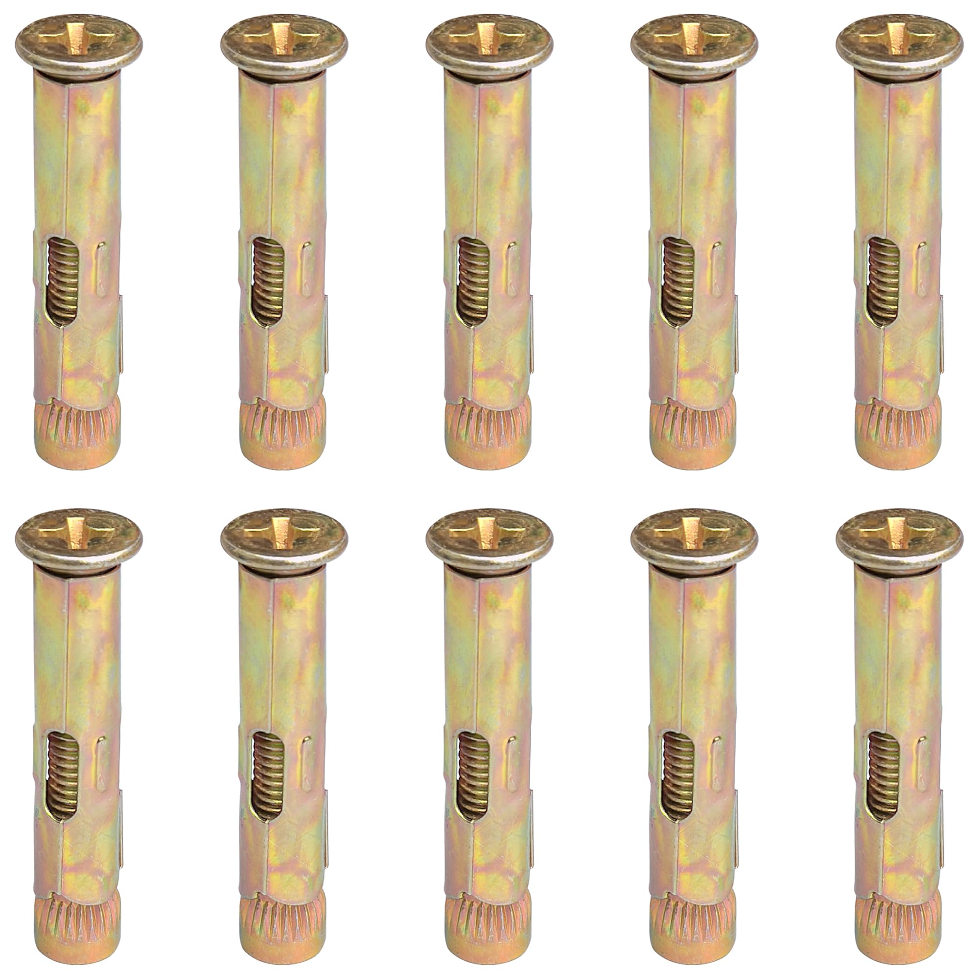 10 PCS Metal Expansion Bolts - Flat Head Cross Drive Design (M12 x 70mm) - Image 2