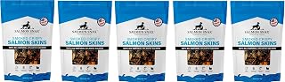 (Pack of 5) Premium Dogs/Cats Treats (Salmon Snaxx) - Smoked Crispy Salmon Skins Net Weight 12oz / 340 g