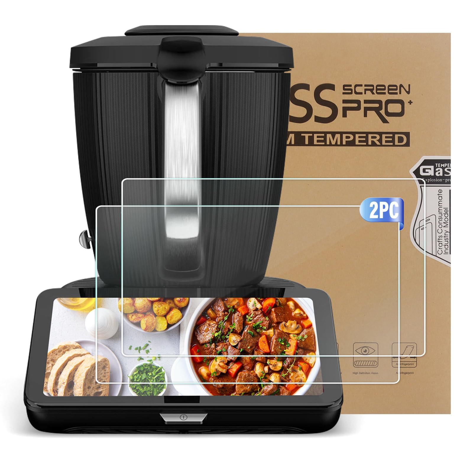 2 Stück Displayschutz für Vorwerk Thermomix TM7 - Ultra-Transparent Schutzfolie Displayschutz Folie TM7 Zubehör, Kratzfest, Ultra-Klar, Ultra-Dünn