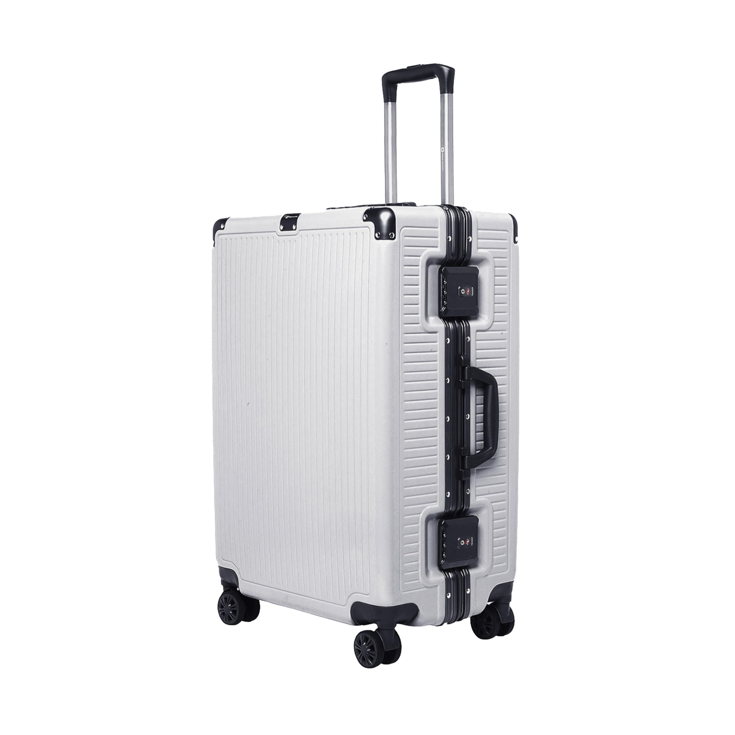 Black Gold Collection Kinetic 20 Inch Hard Cabin Size Trolley Bag & PP Body with Aluminium Frame, TSA Lock, 360 Degree Wheeling System Luggage Trolley Bag, Wet Pouch Organizer-White-image-42