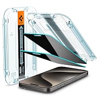 Spigen EZ Fit Privacy Vetro Temperato [2 Pezzi] per iPhone 15 Pro Max