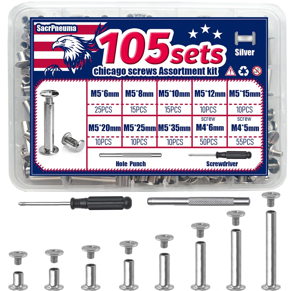 Chicago Screws for Leather - 135 Sets -16 Chicago Screws for Leather - 135 Sets -16