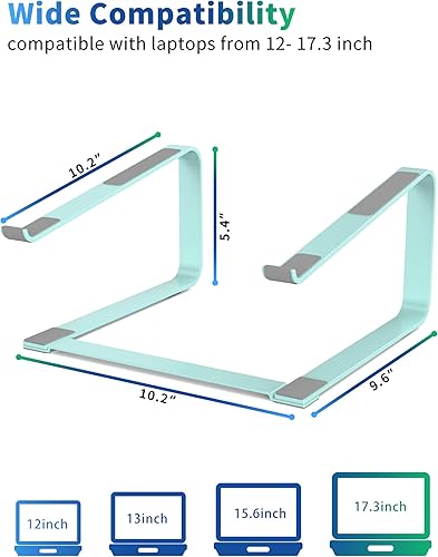 Miniatura 2 de SOUNDANCE Soporte para computadora portátil para escritorio, elevador de computadora de metal, soporte de PC pesado y estable, elevador ergonómico