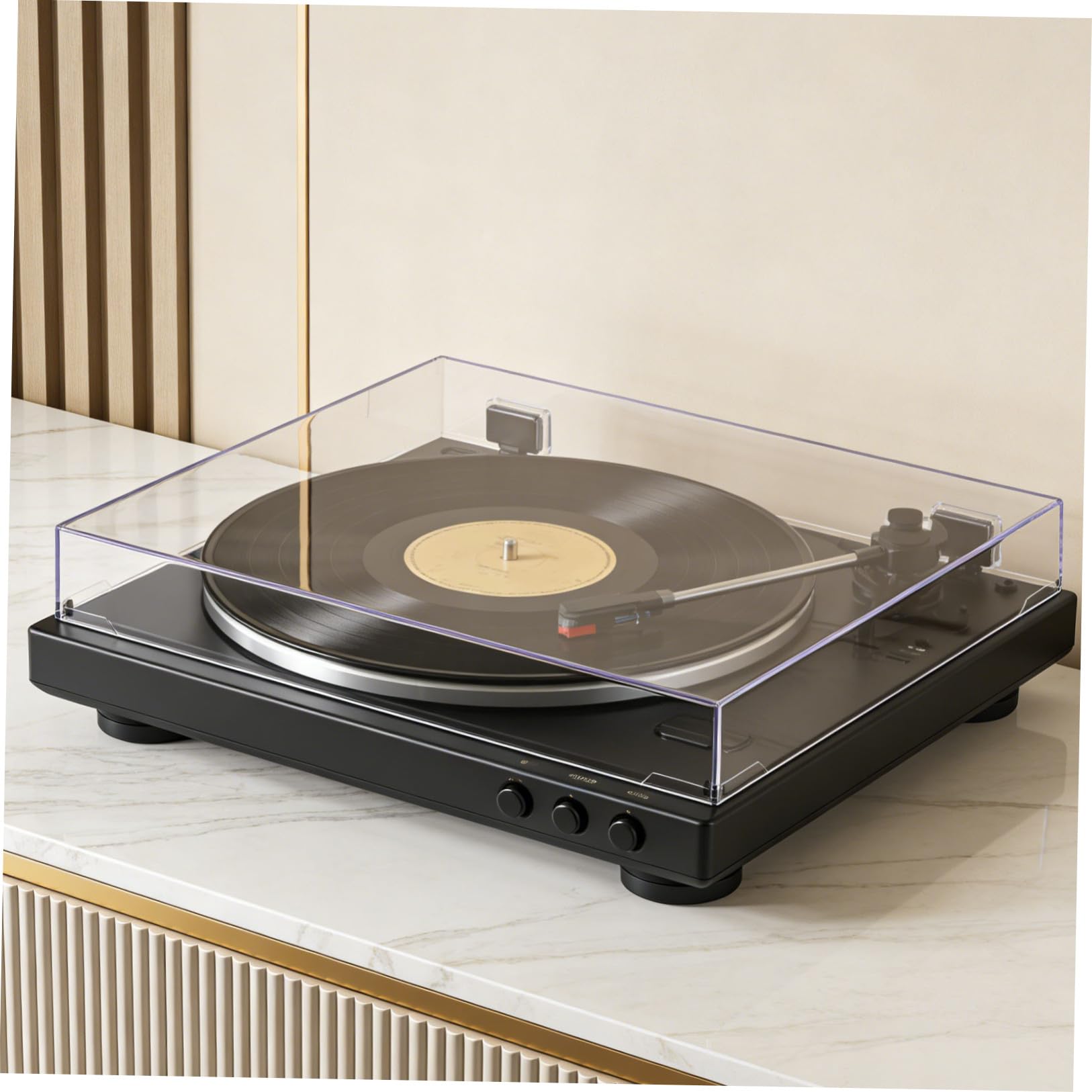 CALLARON Copertura Antipolvere Trasparente in Acrilico per Vinile, Leggera e Facile da Installare, per Impianti Audio Domestici e Protezione Stereo