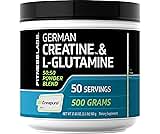 Fitness Labs German Creatine and L-Glutamine | 1.1 lbs | Monohydrate and Creapure Powder | Vegan Fitness Supplement