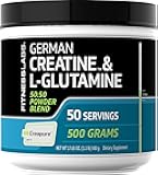 Fitness Labs German Creatine and L-Glutamine | 1.1 lbs | Monohydrate and Creapure Powder | Vegan Fitness Supplement