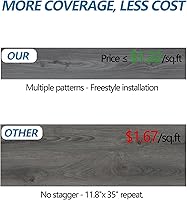 Vista 6 de Baldosas de Piso Despegar y Pegar Impermeables Tablones de Madera Autoadhesivos, 36" x 6", (SIN Residuo Pegajoso) Baldosas de Piso DIY para Baño