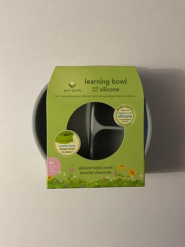 Miniatura 6 de Tazón de aprendizaje de brotes verdes  Ayuda a que el niño desarrolle habilidades alimenticias independientes silicona resistente al calor base de