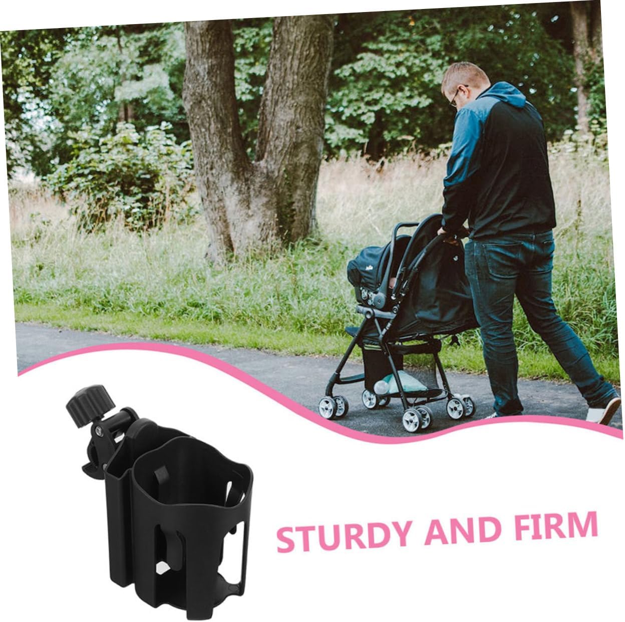 Milisten 2pcs Adjustable Cup Holder for Strollers Wheelchairs and Drink Holder Mobile Phone Support for Adults and Seniors