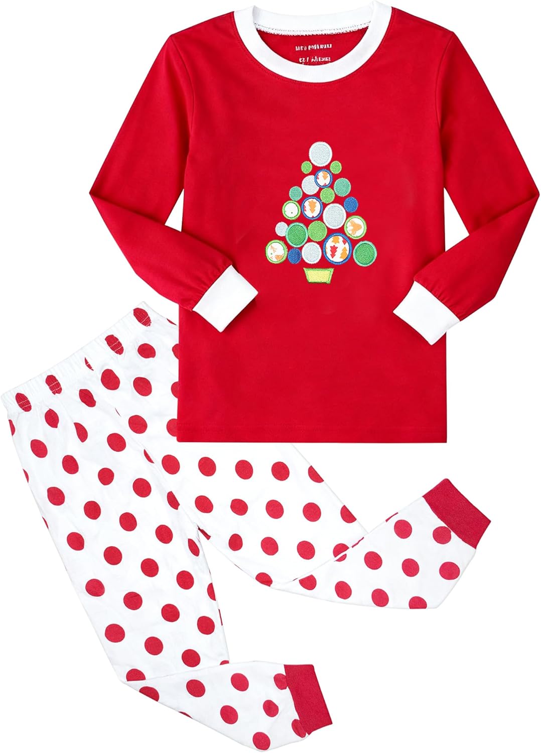 HYCLES Christmas Pajamas for Kids Girls Holiday Long Sleeve Sleepwear Santa Cotton Pajamas Sets for 2-12T Boys/Toddler Pjs