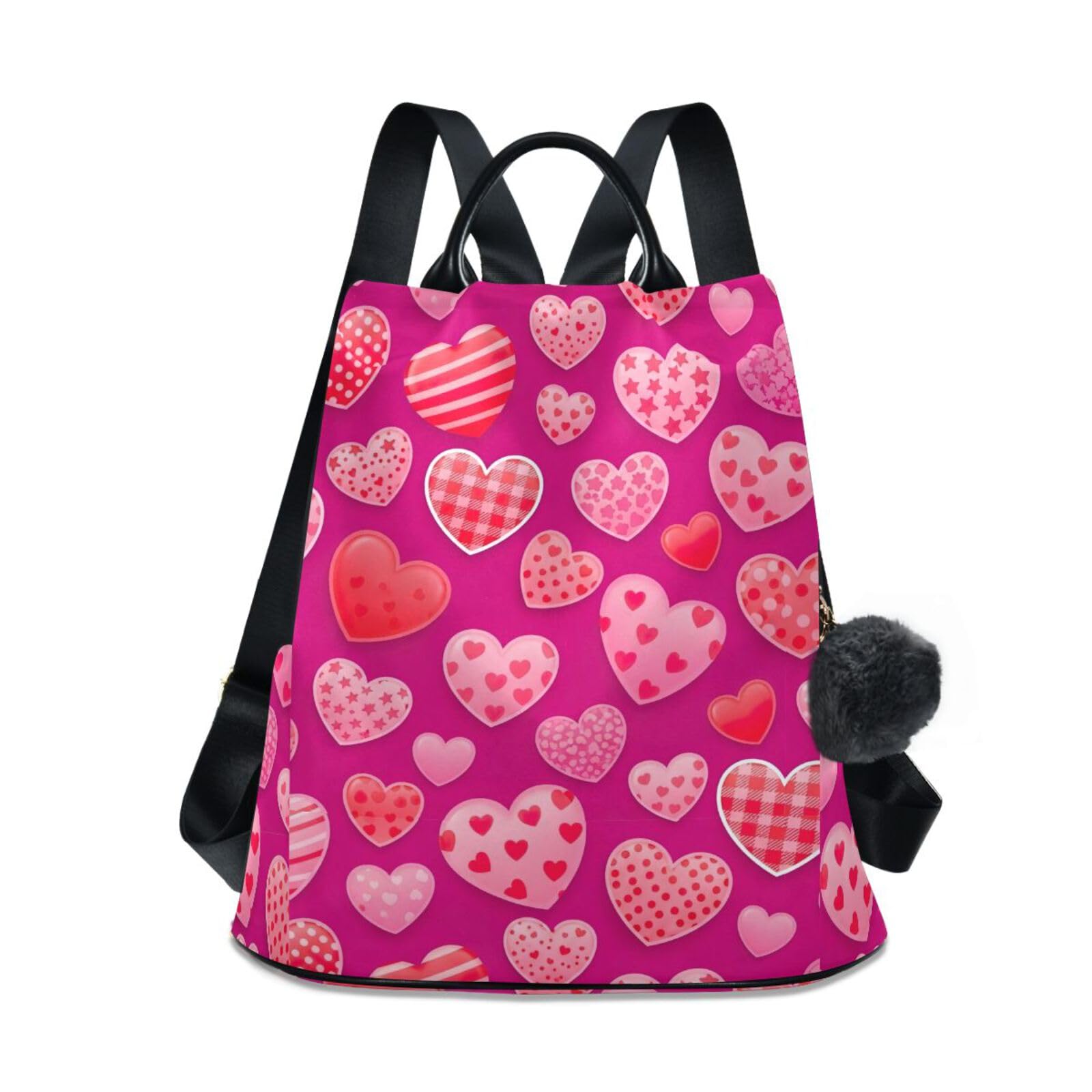 Sac à dos polyester femme 17L multi-poches avec pompon chic - 8