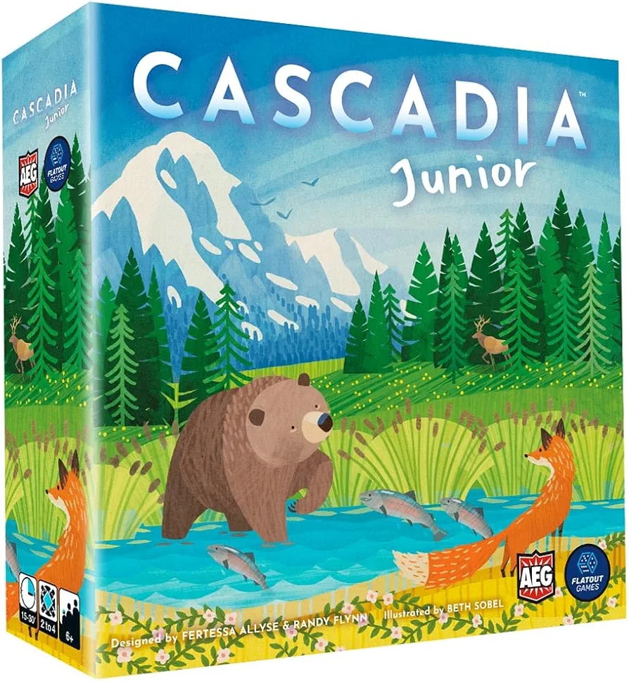 Alderac Entertainment Group | Cascadia Junior Board Game in English for All Family | Strategic Competitive Game for 2-4 Players | Standalone Game For Younger Players To Experience Cascadia