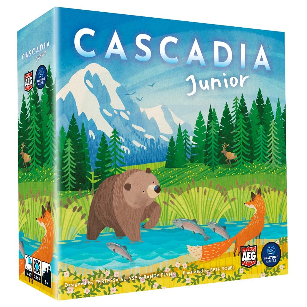 Alderac Entertainment Group | Cascadia Junior Board Game in English for All Family | Strategic Competitive Game for 2-4 Players | Standalone Game For Younger Players To Experience Cascadia