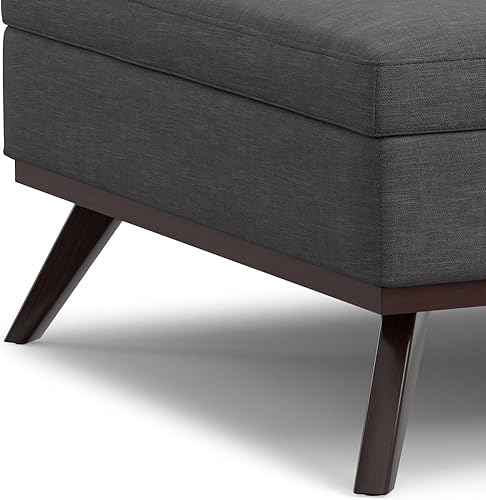 Miniatura 361 de SIMPLIHOME Owen - Bandeja rectangular moderna de mediados de siglo de 34 pulgadas de ancho, otomana pequeña para almacenamiento de mesa auxiliar, en