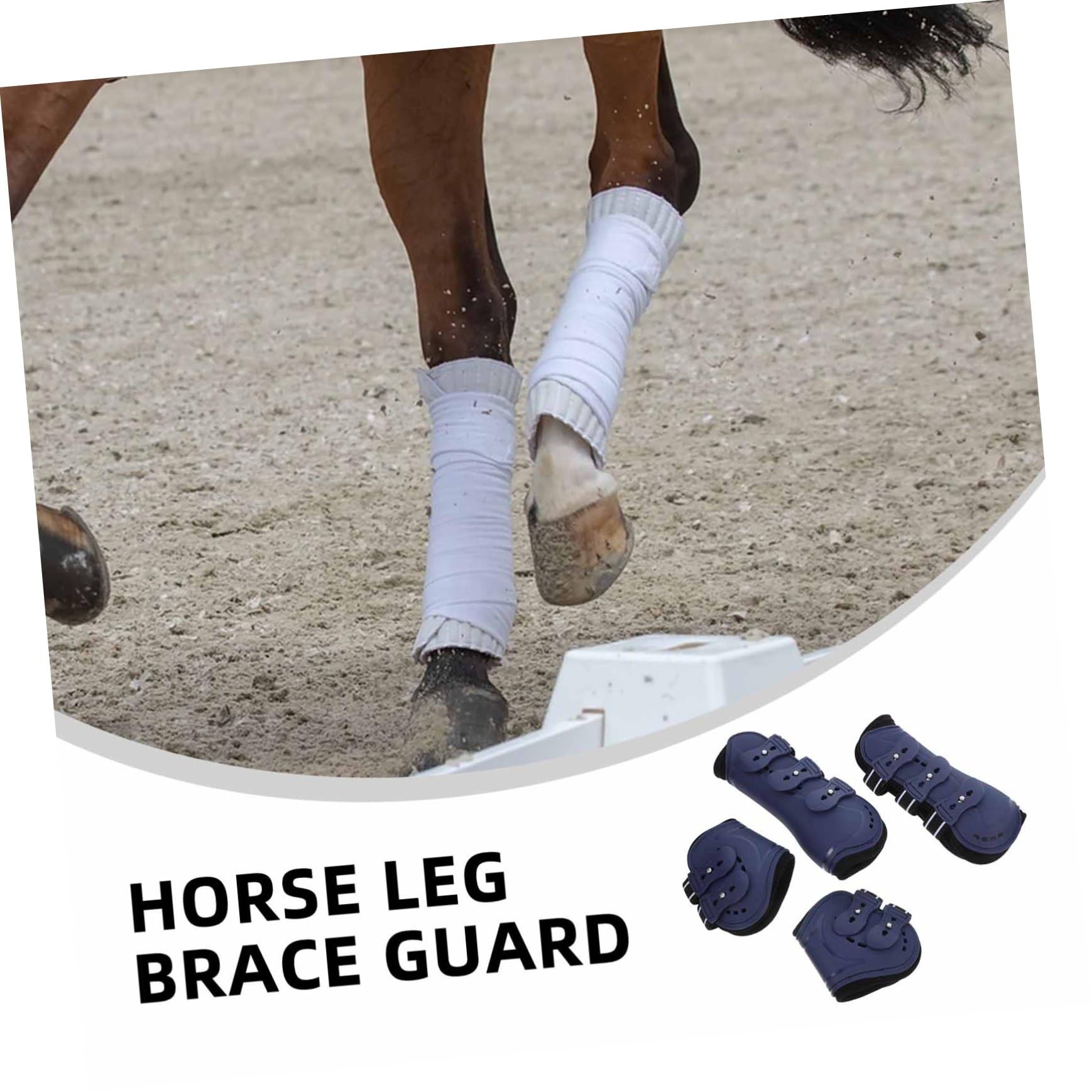 BESPORTBLE 4piezas Botas para Patas De Caballo Protector De Patas De Caballo para Botas De Protección Ecuestre Parte Delantera Vendajes para Equitación Azul Media