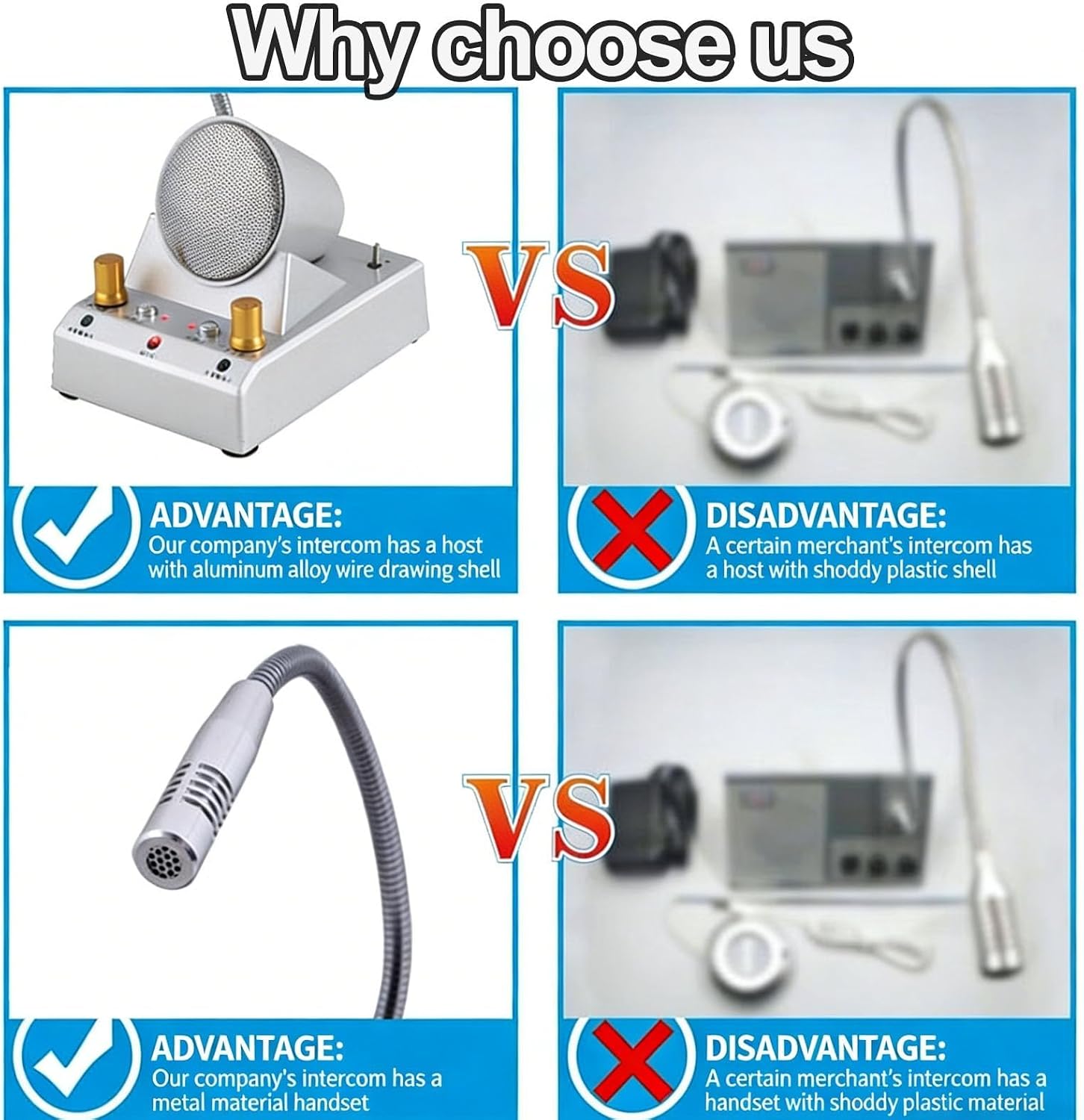 Window Microphone Speaker, Intercom System for Business | For Bank,Restaurant,Ticket Window,Drive-Thru,High-Power,One-Touch Mute, Support External Microphone