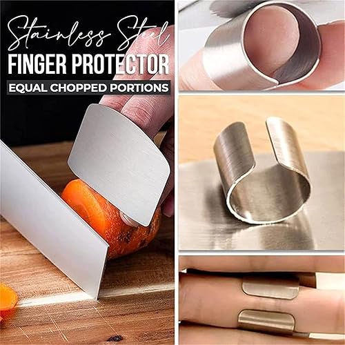 Miniatura 7 de 2 protectores de dedos para cortar protectores de dedos de acero inoxidable para cortar alimentos protector de cuchillos protector de picar para