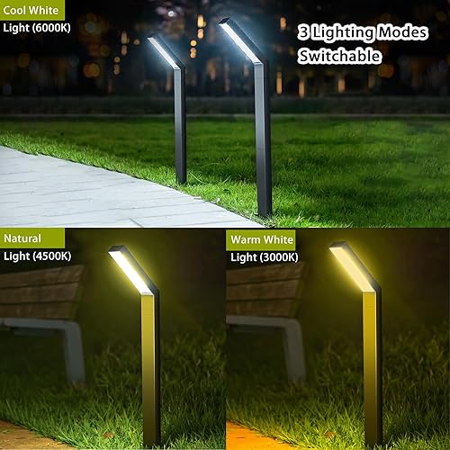 Miniatura 4 de MOLEBIT Luces solares para caminos al aire libre, IP65, impermeables, para decoración de jardín, pasarela, patio, entrada (paquete de 2)