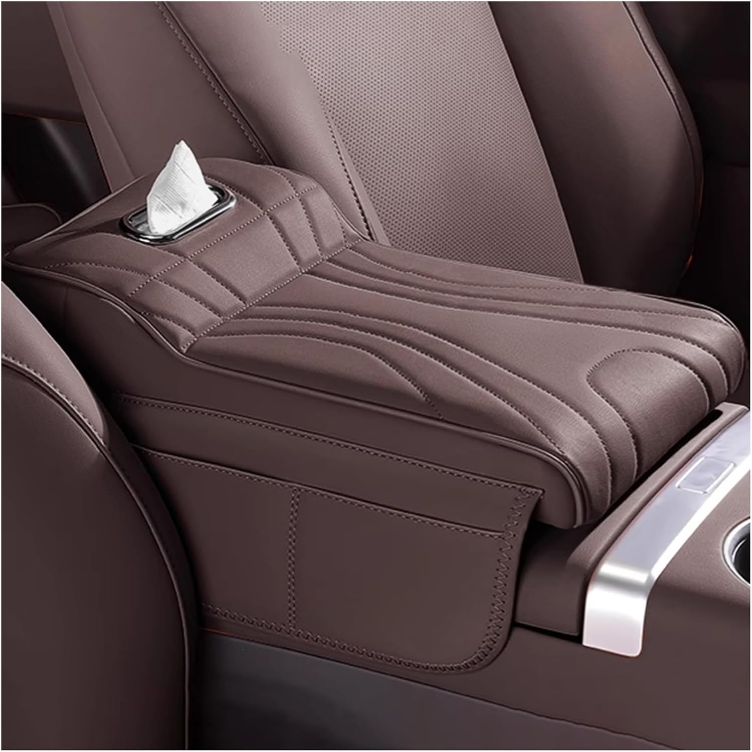 Car Armrest Cushion for Ford Foucs'04 MK2 2004 2005 2006 2007 2008 2009 2010 2011 Leather Waterproof Armrest Box Cover Protector Car Center Console Cushion Pad