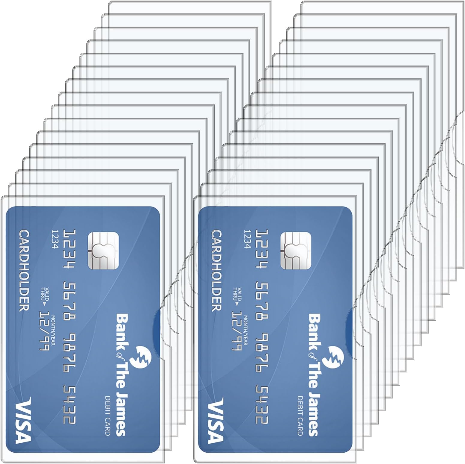 32 PCS Social Security Card Protector Sleeves Soft Clear New Medicare Credit Card Holder Index Card Storage Sleeves Waterproof PVC Plastic Cover for Business ID Credit Debit Cards