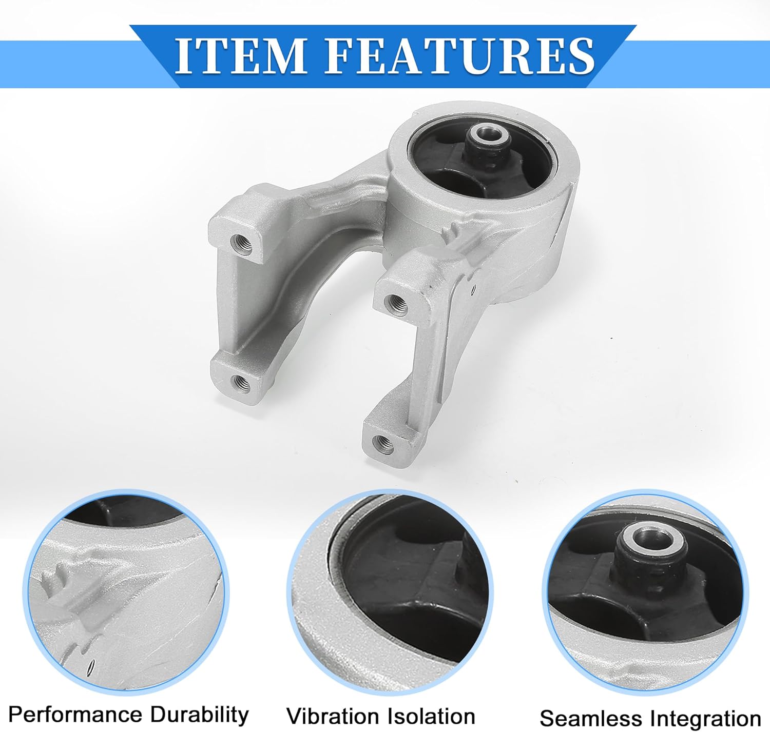 Engine Motor Mount Compatible for Honda Odyssey 2005-2010, Wear Resistance Iron Silver Tone ENGINE MOUNTING