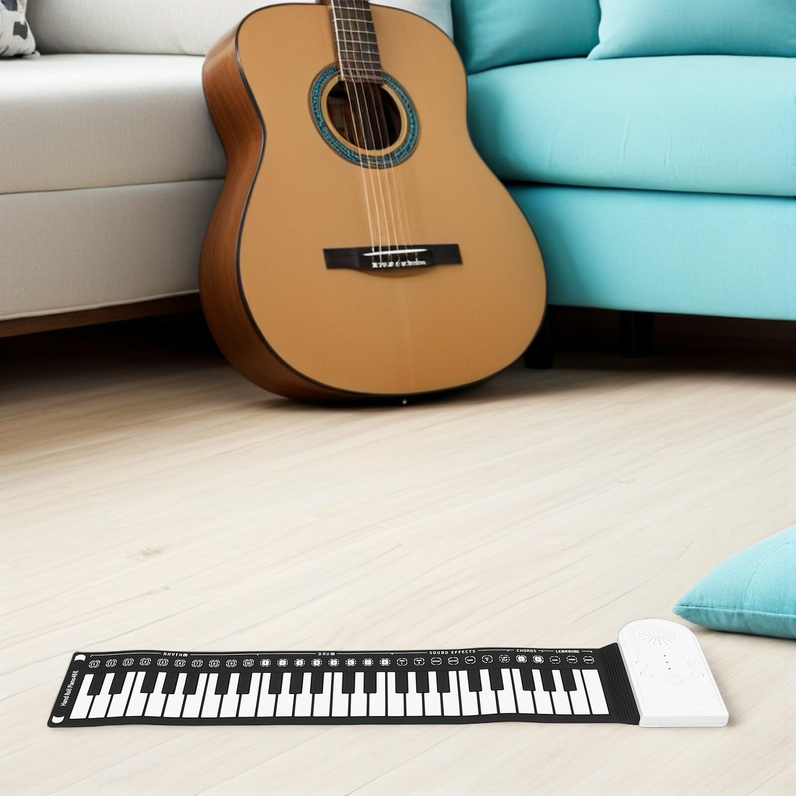 Alipis Pianoforte Arrotolabile Tasti Tastiera Musicale Flessibile in Silicone Tastiera Portatile Per Principianti Per Studenti e Viaggi Senza Batteria