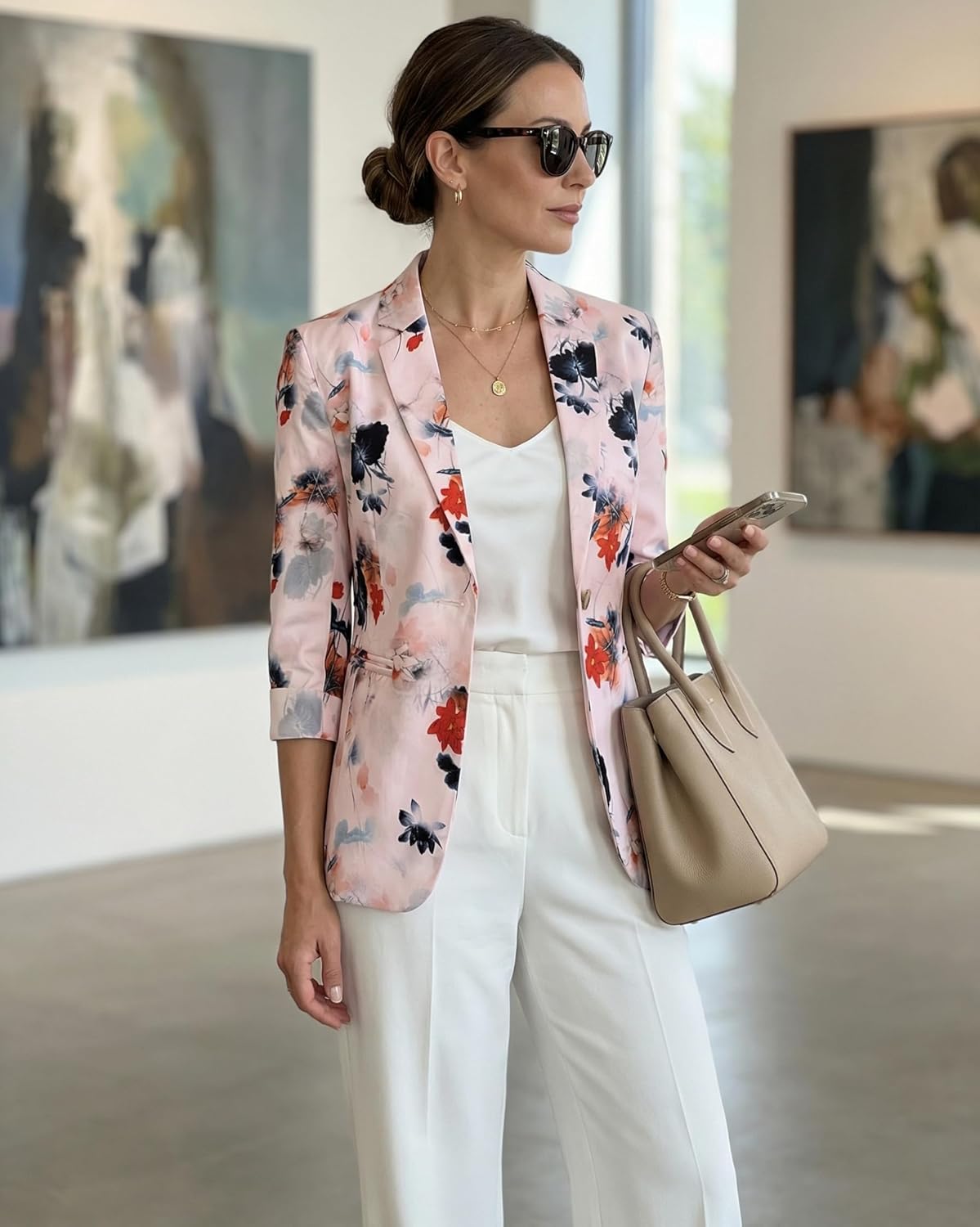 Beninos Womens Blazers 3/4 Sleeve Lightweight Office Work Blazer Jacket - Image 2