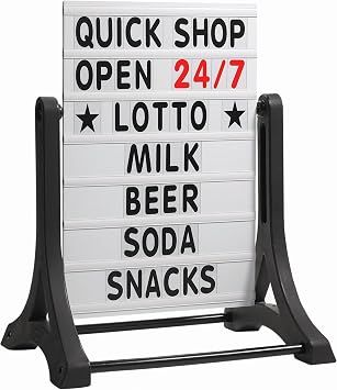 Products 36"H x 24"W Frameless Double Sided Sidewalk Sign with Changeable Letterboard and Set of 354 Characters