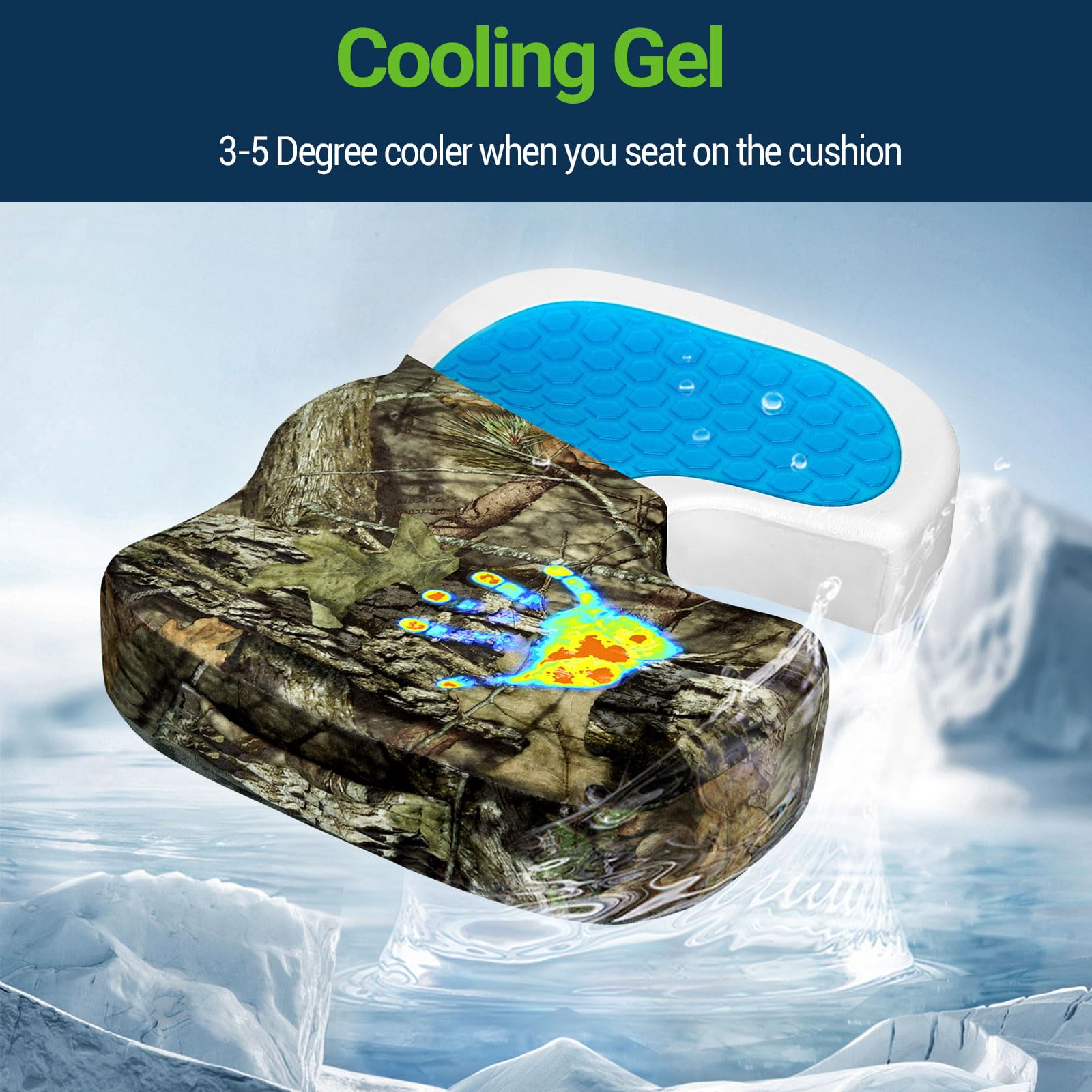 Season Guard Tailbone Pain Relief Office Chair Seat Cushion Memory Foam Gel Seat Cushion for Sciatica Pain Relief — view 2