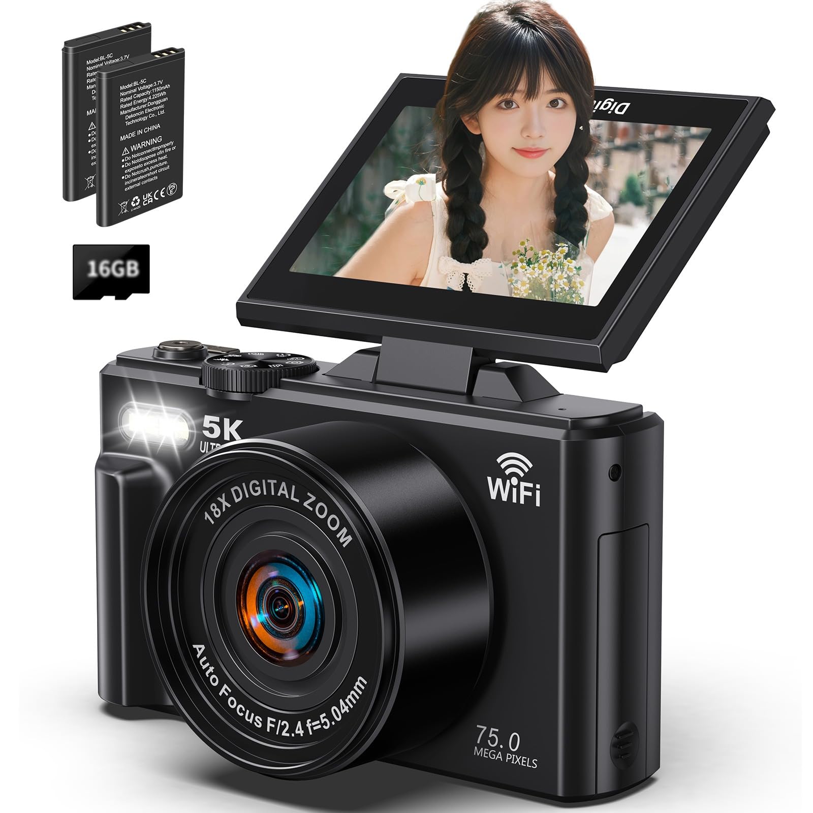 【新品】5K録画 デジタルカメラ スマホに送れる デジカメ 7500万画素 Amazon | Beho デジカメ 7500万画素 5K録画 デジタルカメラ スマホに