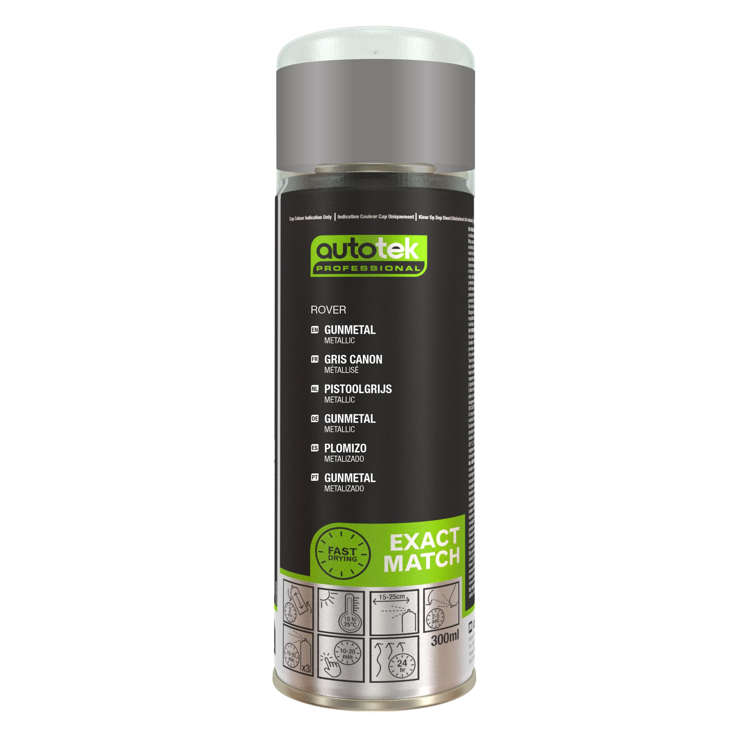 Autotek Professional Exact Match Car Spray Paint, Rover Gun Metallic Aerosol Spray, 300 ml