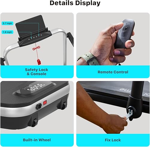 Mobvoi Home Treadmill SE Smart AI 3 in 1 Folding Treadmill Walking Pad Under Desk Running Machine 2.5 HP Compact Portable Remote Control TicSports APP Easy to Store for Home Office 120 KG 12 KMH - 7