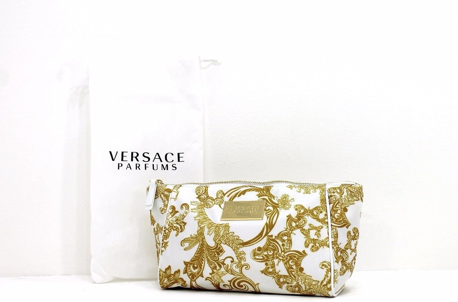 VERSACE – Pochette per trucco/cosmetici, borsa da toilette oro \u0026 bianco, da  donna Per viaggi. : Amazon.it: Valigeria