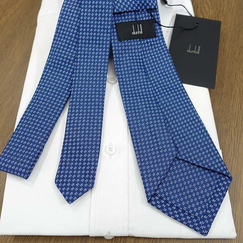 【国内即発】[ダンヒル] ネクタイ ブランド ブランドネクタイ (8cm幅) ネイビー/ブルー [並行輸入品]