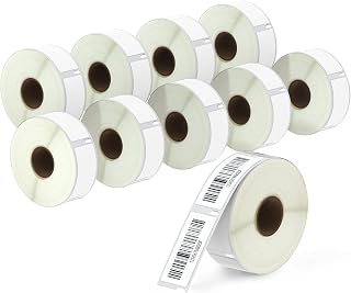 BETCKEY - 10 Rollen 11352 Selbstklebende Etiketten Kompatibel mit DYMO S0722520, 25mm x 54mm, 5000 Adressetiketten für LabelWriter 450, 4XL NICHT passend 550 oder 5XL