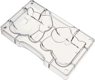 DECORA, 0050107 Schokoladenhasenform aus Polycarbonat 94 x 80 mm, Ideal für glänzende und knusprige Schokolade, professionelles Design, Made in Italy, Durchsichtig