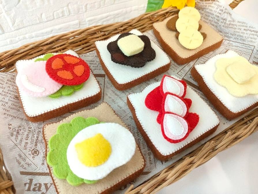 Amazon.co.jp: フェルト おままごと ねこのオープンサンドイッチ