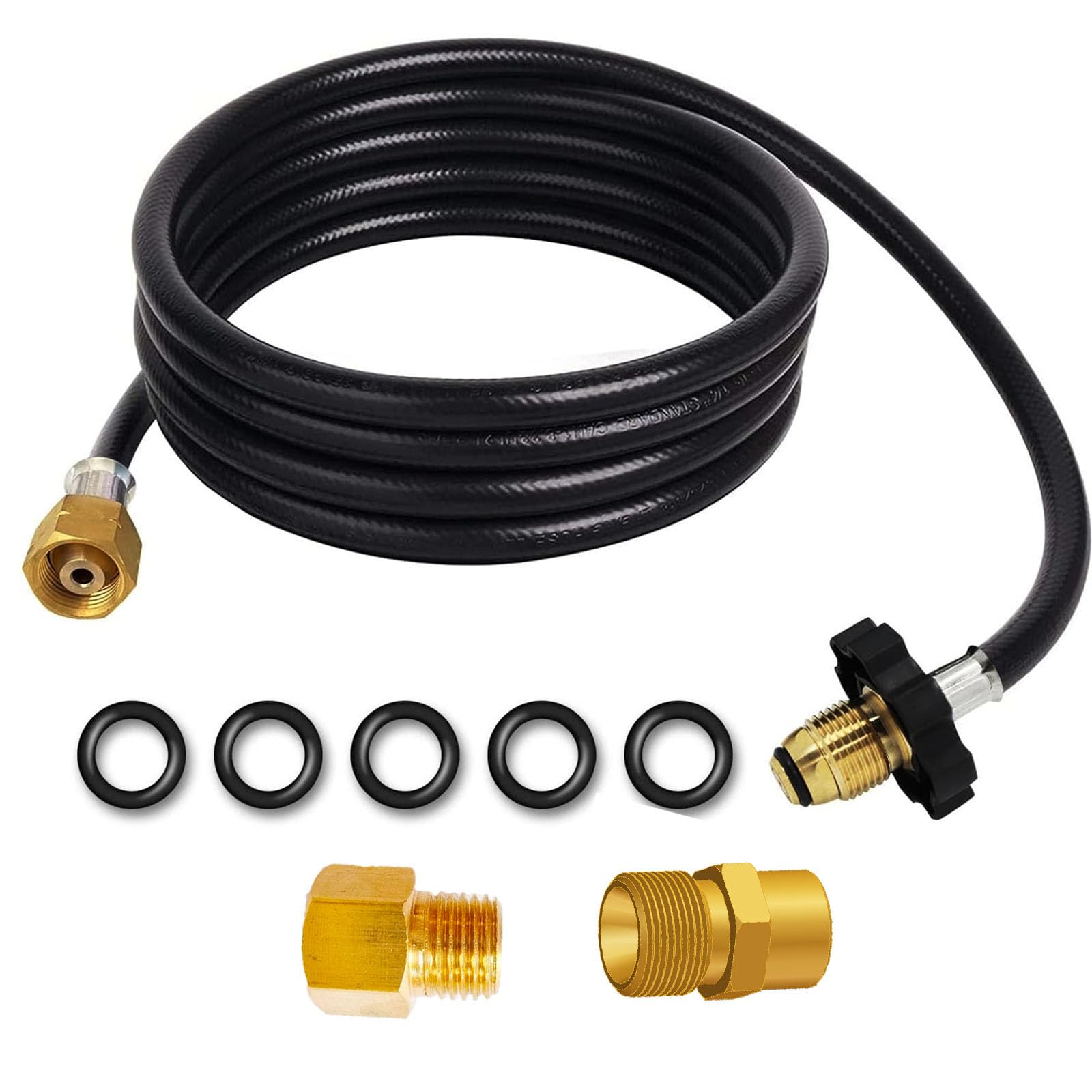 MENSI 12 Foot Propane Torch Hose Weed Burner Hose Weed Torch Hose Heating Torch Extension Hose with Replacement O Ring Repair 5 PCS, 𝗡𝗢𝗧